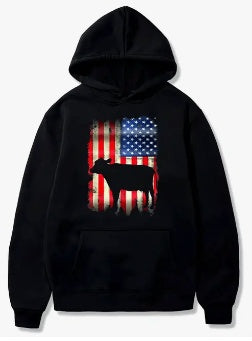 New European And American Printed Autumn And Winter Hooded Sweatshirt