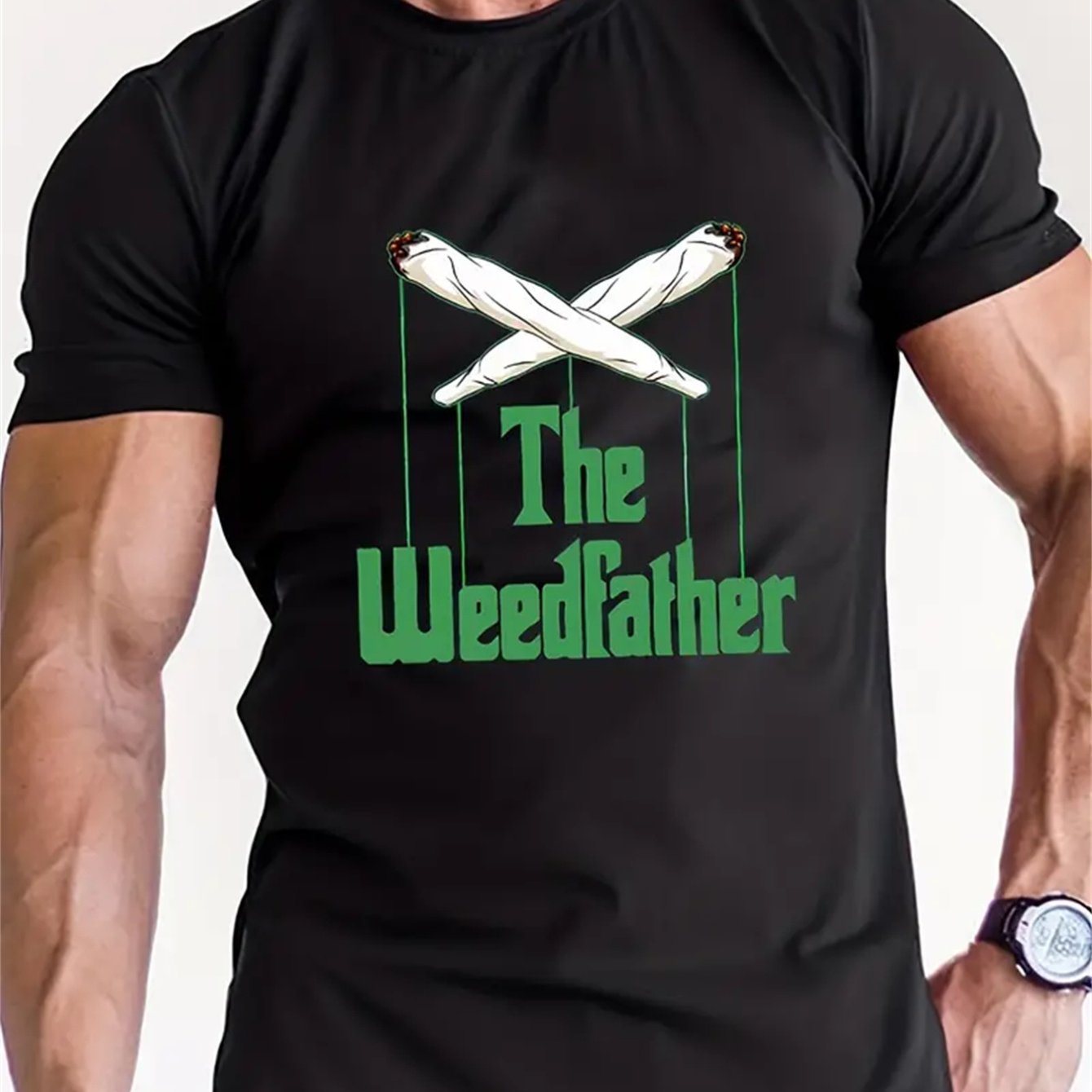 weedfarther Men's Creative Tops, Casual Short Sleeved  T-shirts, Summer Outdoor Men's Clothing