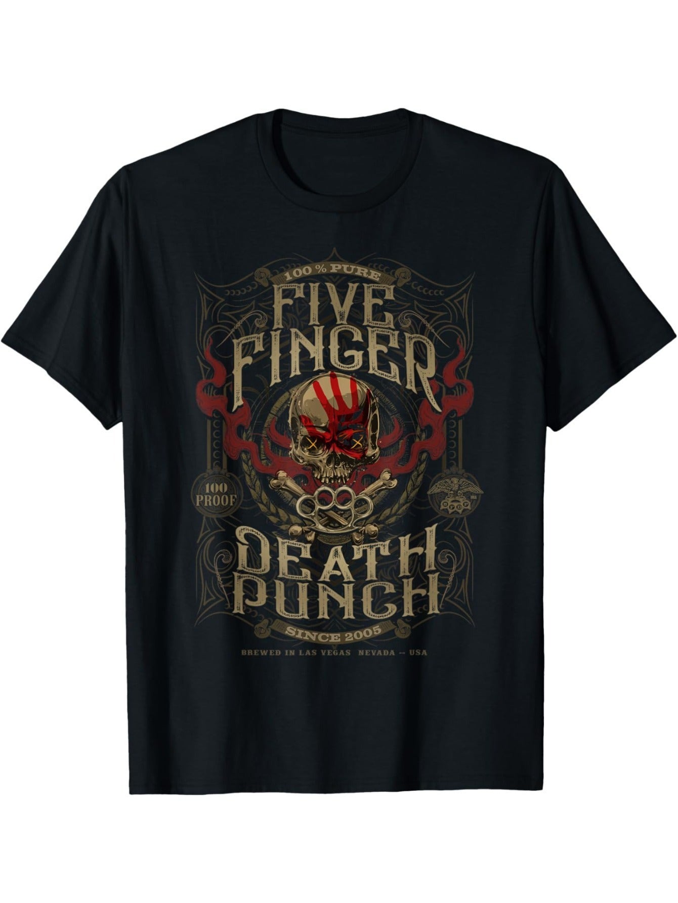 5FDP T-shirt With Interesting Text Print Round Neck Short Sleeved T-shirt For Men