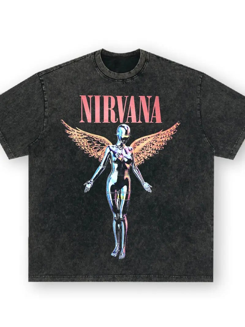 Nirvana Rock Music Men's Printed Short Sleeved Shirt