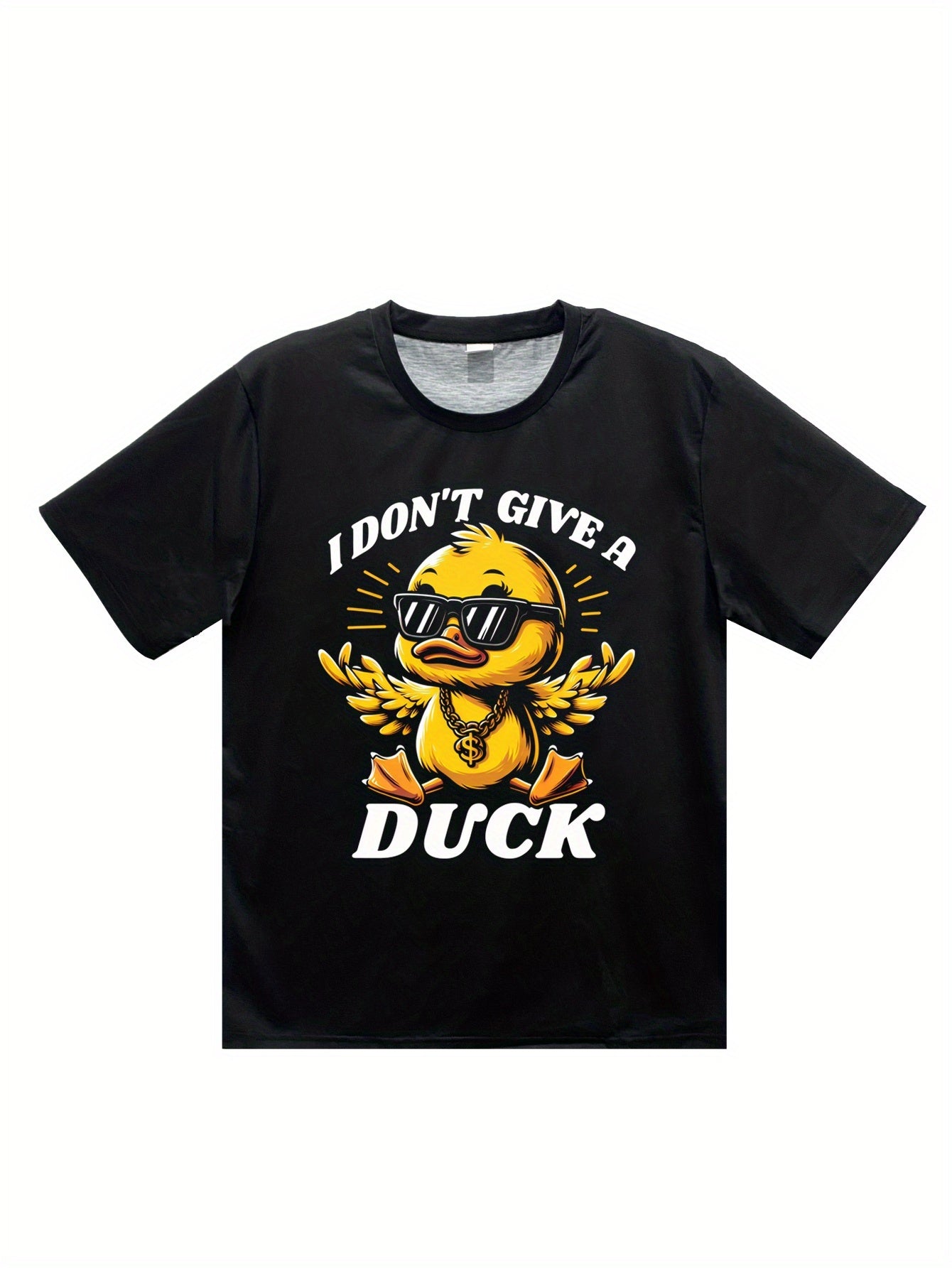 Men's' I Don't Care About Ducks 3D Printed T-shirt, Summer Casual Round Neck Short Sleeved Shirt