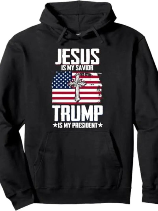 Trump And Jesus Men's Polyester Hoodie